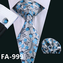 Load image into Gallery viewer, Gray Floral Silk Necktie