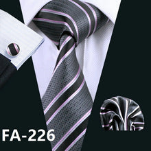 Load image into Gallery viewer, Gray Floral Silk Necktie