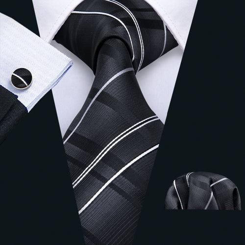 Black Patterned Necktie