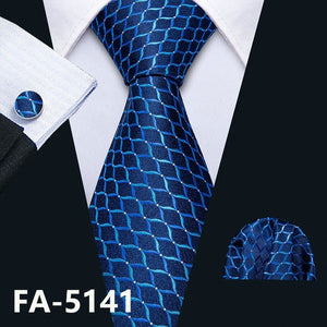 Blue Geometric Necktie